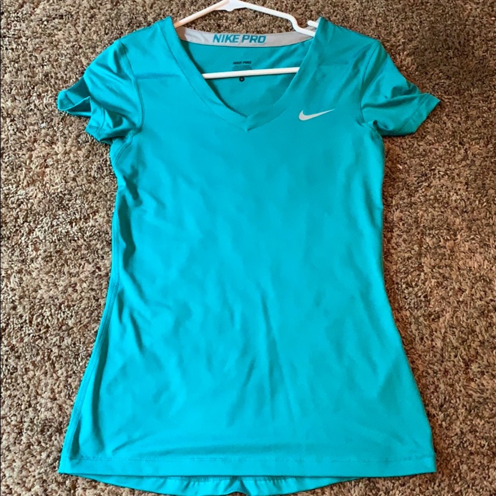Aqua Nike Pro Shirt
